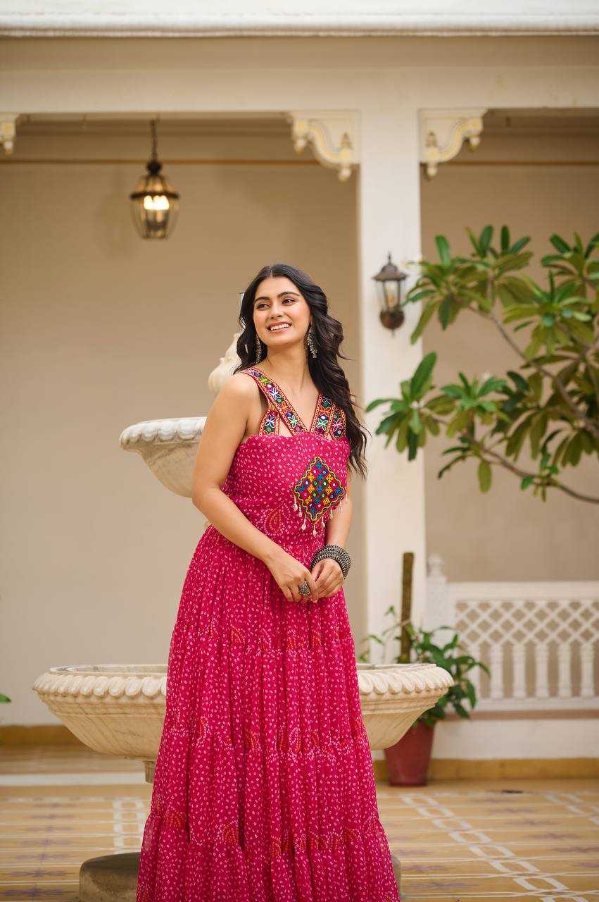 Ynf Georgette KESH498 108 Gowns Wholesale Embroidery Gowns Georgette Gown Party Wear Gowns Manufacturer