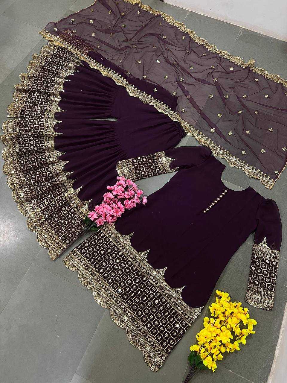 Ynf Georgette KESH499 250 Suits & Dresses Wholesale Sharara Salwar Suits Embroidery Suits Georgette Suit Manufacturer