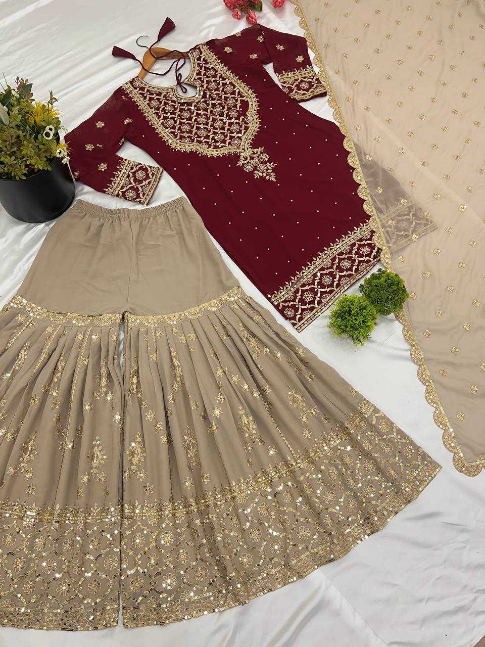 Ynf Georgette KESH499 3110 Suits & Dresses Wholesale Sharara Salwar Suits Embroidery Suits Party wear suits Manufacturer