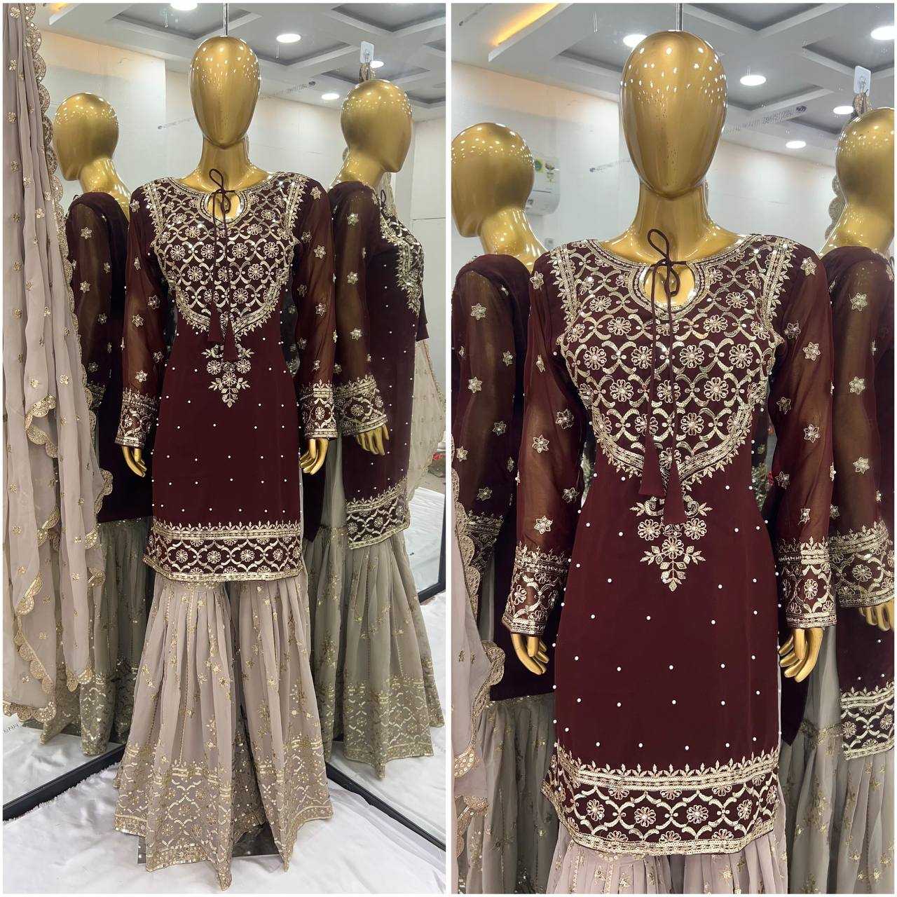 Ynf Georgette KESH499 3110 Suits & Dresses Wholesale Sharara Salwar Suits Embroidery Suits Party wear suits Manufacturer