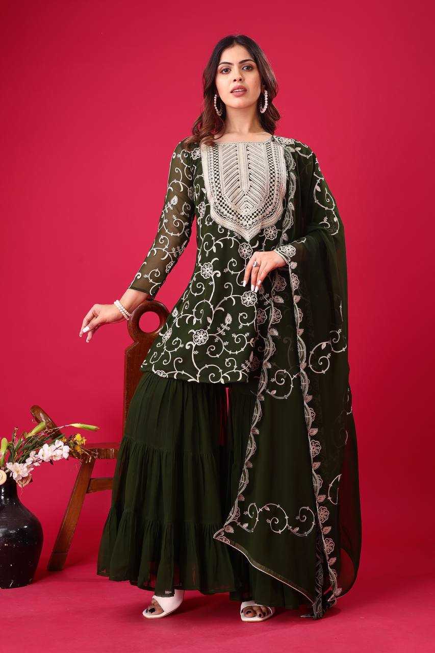 Ynf Georgette KESH499 5005 Suits & Dresses Wholesale Sharara Salwar Suits Embroidery Suits Georgette Suit Manufacturer