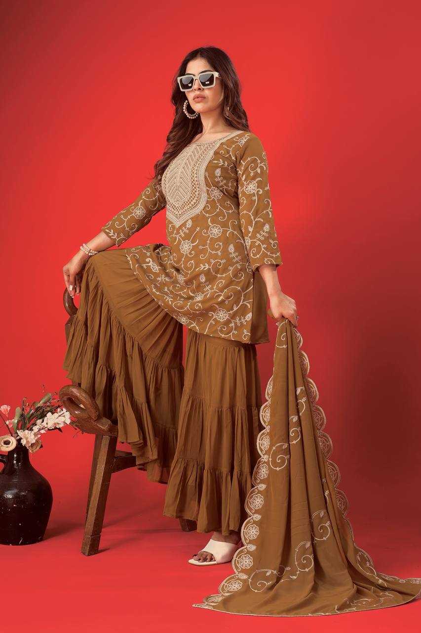 Ynf Georgette KESH499 5005 Suits & Dresses Wholesale Sharara Salwar Suits Embroidery Suits Georgette Suit Manufacturer
