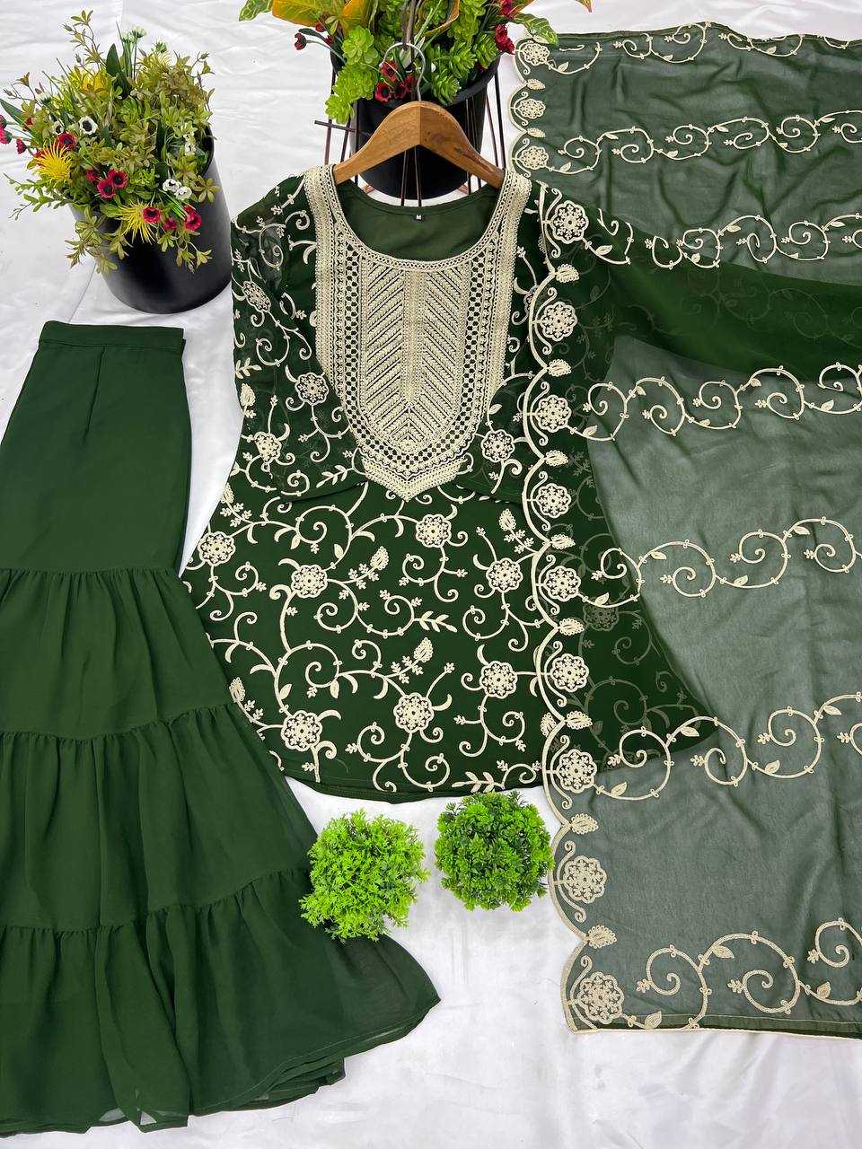 Ynf Georgette KESH499 5005 Suits & Dresses Wholesale Sharara Salwar Suits Embroidery Suits Georgette Suit Manufacturer