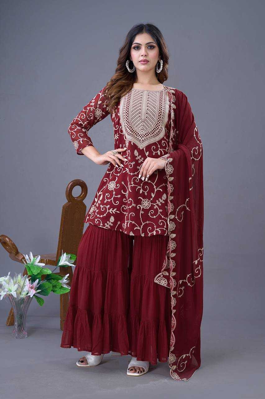 Ynf Georgette KESH499 5005 Suits & Dresses Wholesale Sharara Salwar Suits Embroidery Suits Georgette Suit Manufacturer