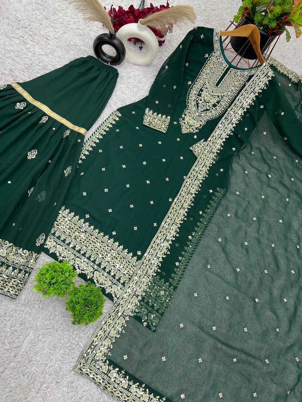 Ynf Georgette KESH499 833 Suits & Dresses Wholesale Ladies Suits Sharara Salwar Suits Embroidery Suits Manufacturer