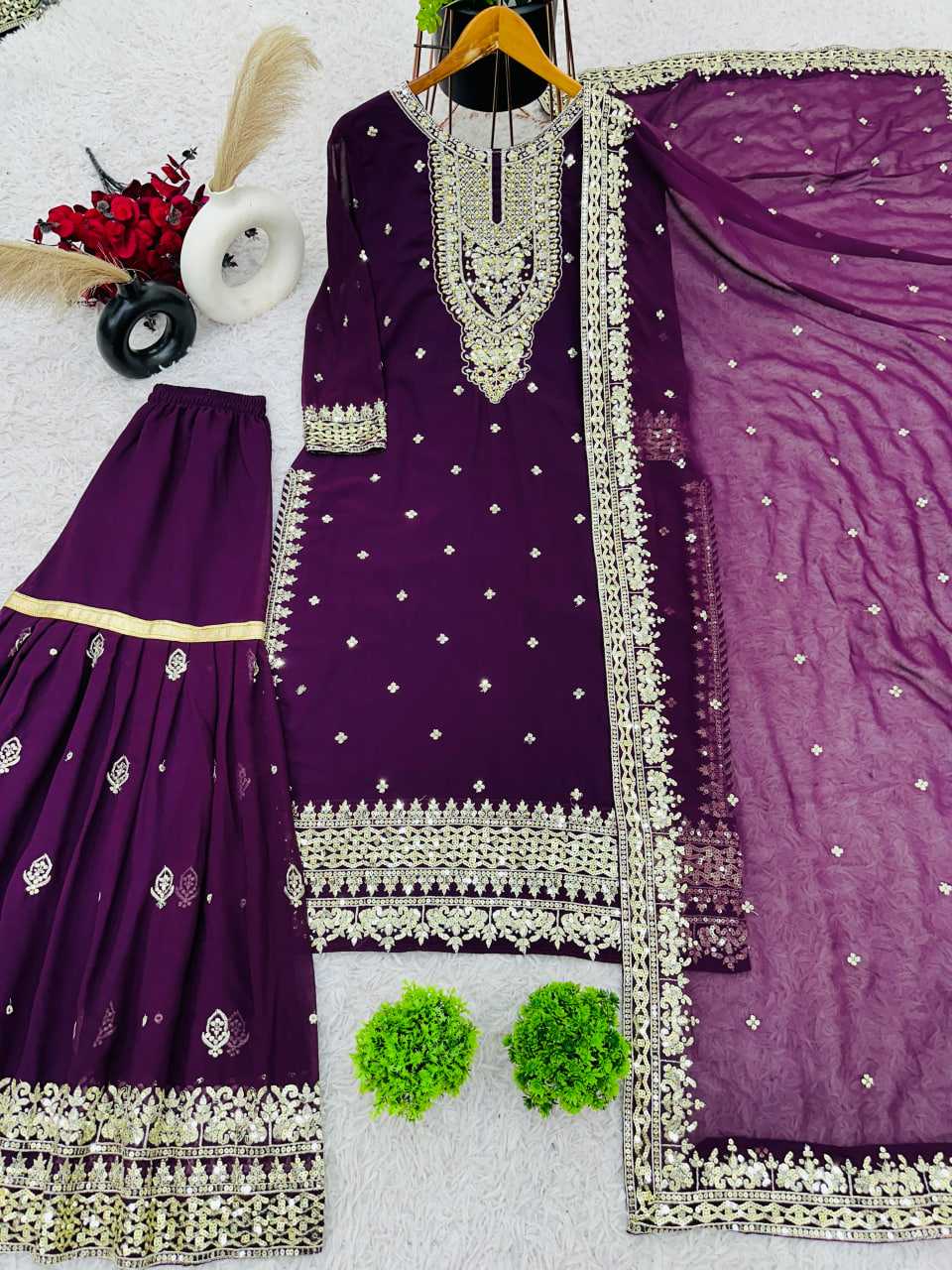 Ynf Georgette KESH499 833 Suits & Dresses Wholesale Ladies Suits Sharara Salwar Suits Embroidery Suits Manufacturer