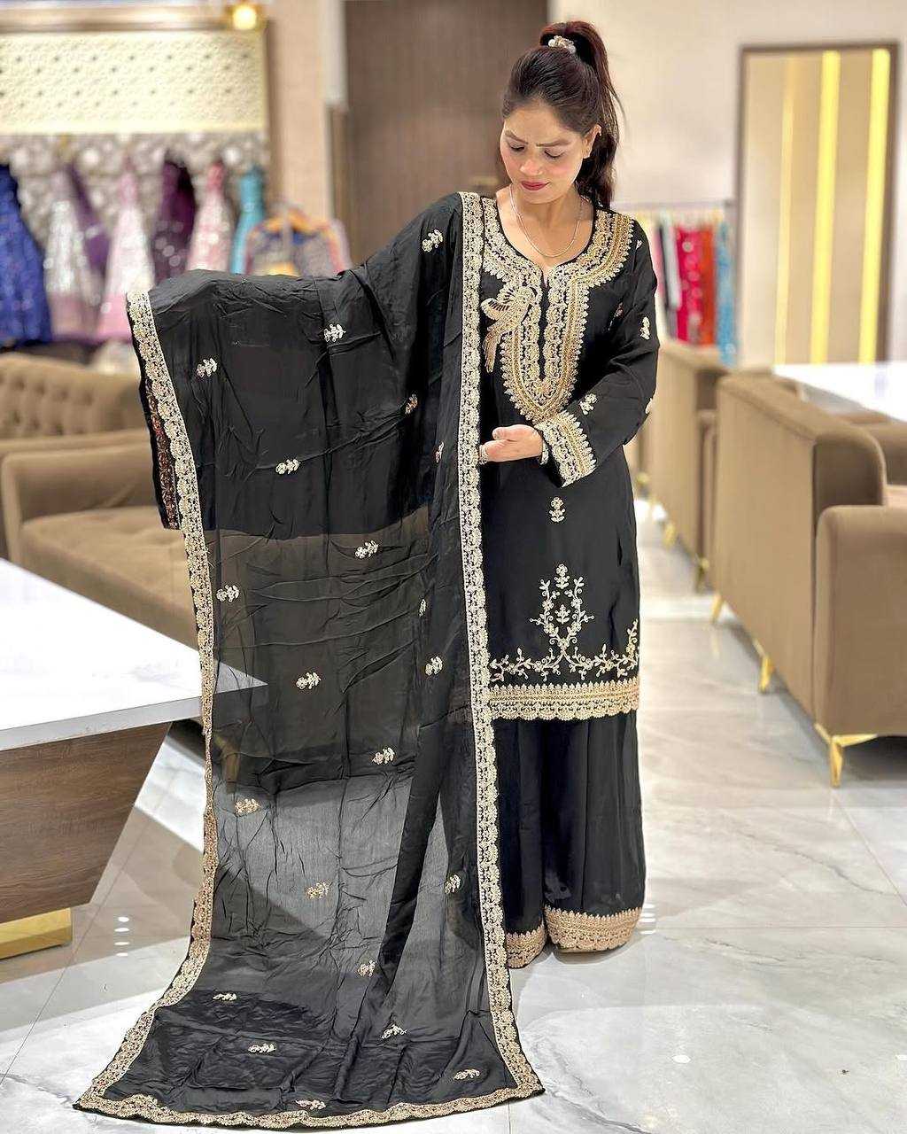 Ynf Georgette KESH499 840 Suits & Dresses Wholesale Sharara Salwar Suits Embroidery Suits Georgette Suit Manufacturer