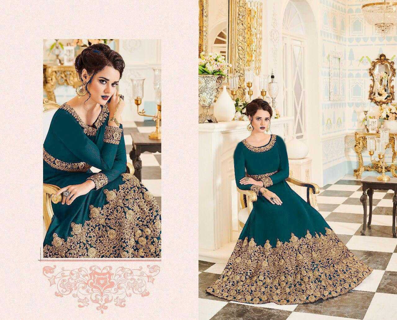Ynf Georgette KESH504 001 Gowns Wedding Collections Festive Collections Wholesale Embroidery Gowns Georgette Gown Wedding Gown Manufacturer