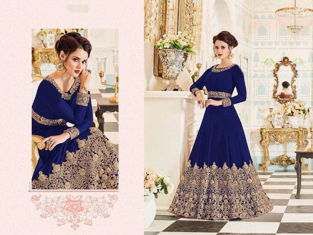 Ynf Georgette KESH504 001 Gowns Wedding Collections Festive Collections Wholesale Embroidery Gowns Georgette Gown Wedding Gown Manufacturer