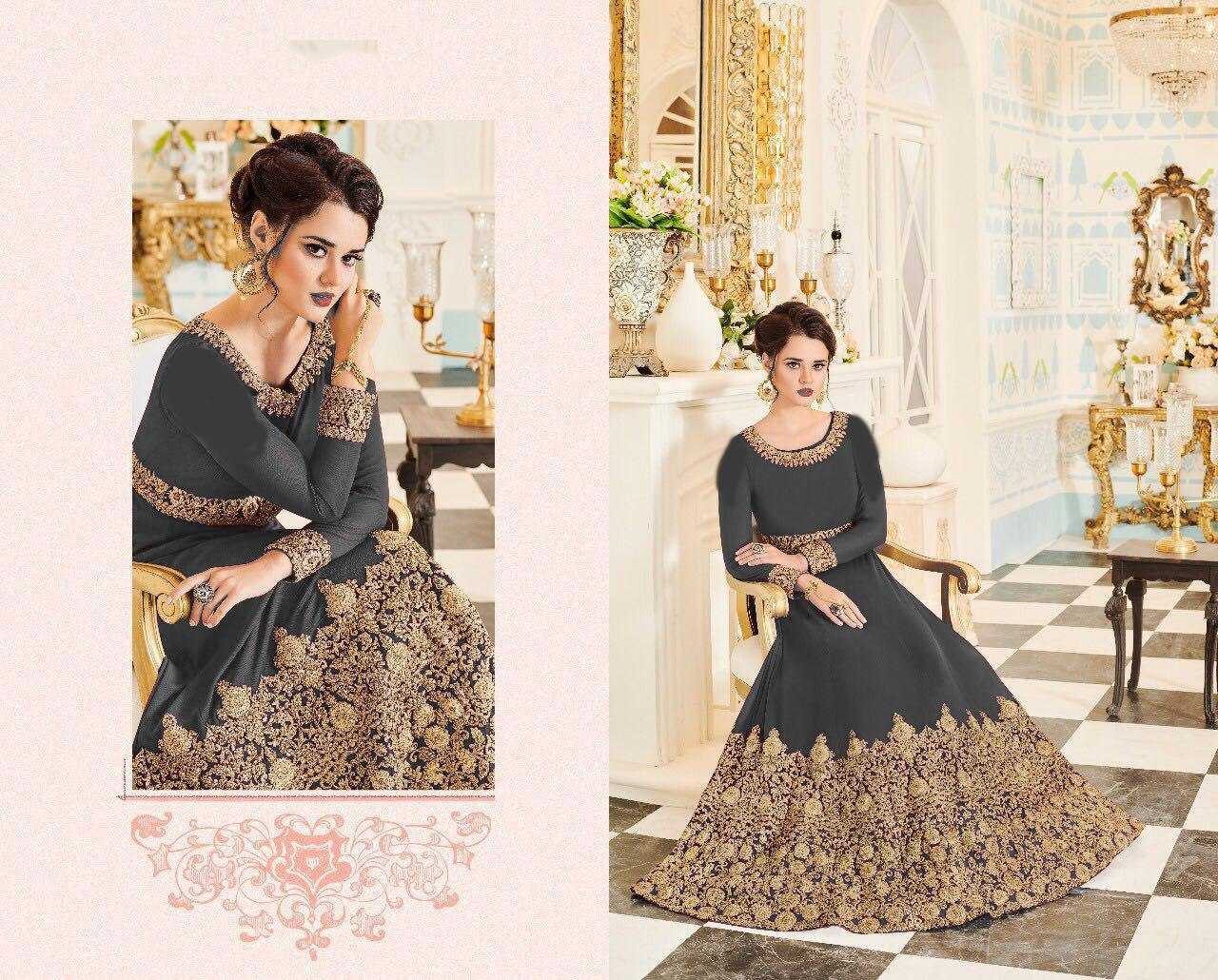 Ynf Georgette KESH504 001 Gowns Wedding Collections Festive Collections Wholesale Embroidery Gowns Georgette Gown Wedding Gown Manufacturer
