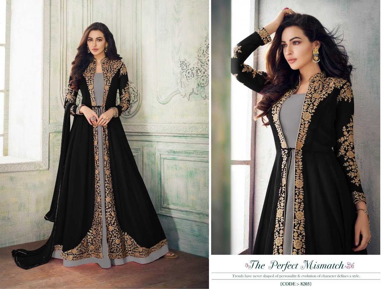 Ynf Georgette KESH504 008203 Gowns Wedding Collections Festive Collections Wholesale Embroidery Gowns Georgette Gown Designer Gowns Manufacturer