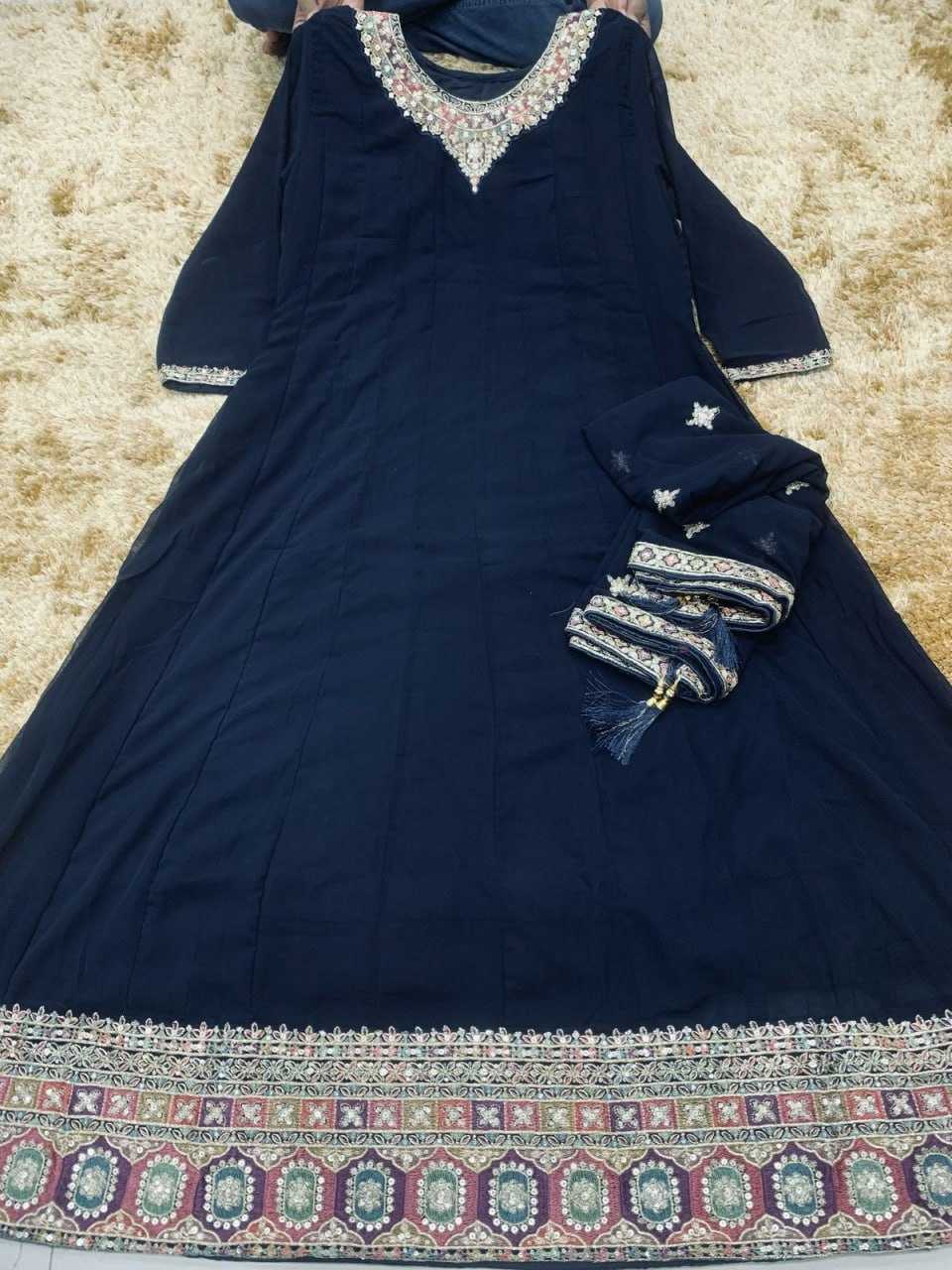 Ynf Georgette KESH504 10128 Gowns Wholesale Fancy Gowns Embroidery Gowns Georgette Gown Manufacturer