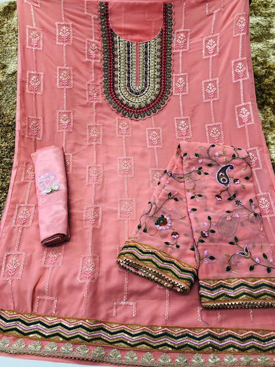 Ynf Georgette KESH504 1207 Suits & Dresses Wholesale Georgette Suit Semi Stitched Suits Semi-Stitched Suits Manufacturer