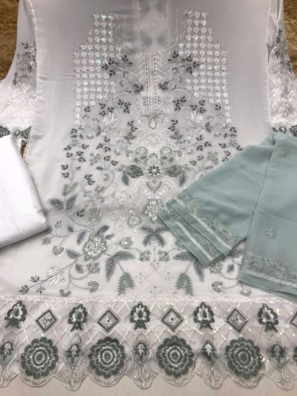 Ynf Georgette KESH504 123 Suits & Dresses Islamic Clothing Wholesale Pakistani Suits Embroidery Suits Party wear suits Semi-Stitched Suits Manufacturer
