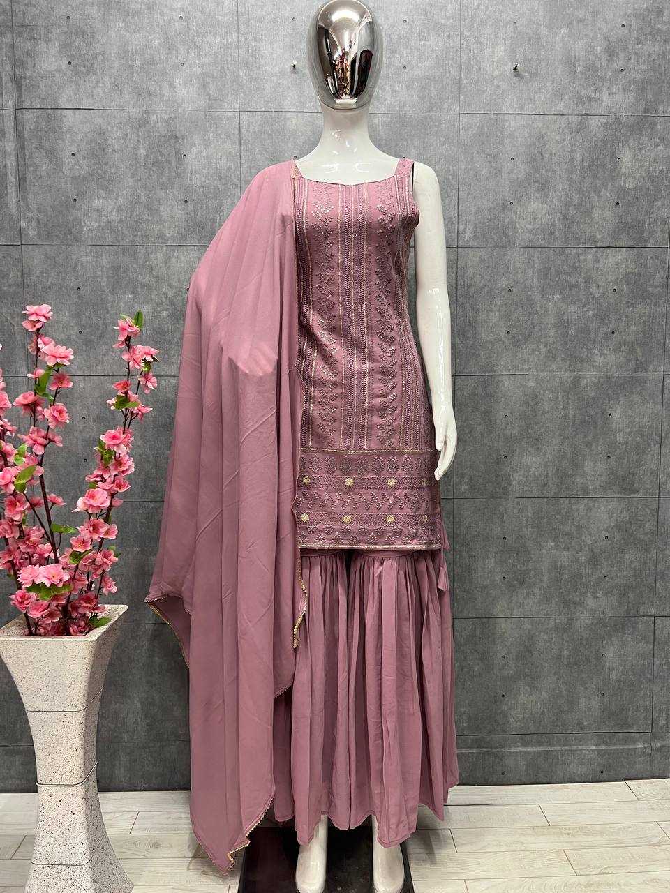Ynf Georgette KESH504 163 Suits & Dresses Wedding Collections Festive Collections Wholesale Sharara Salwar Suits Georgette Suit Wedding Outfits Manufacturer
