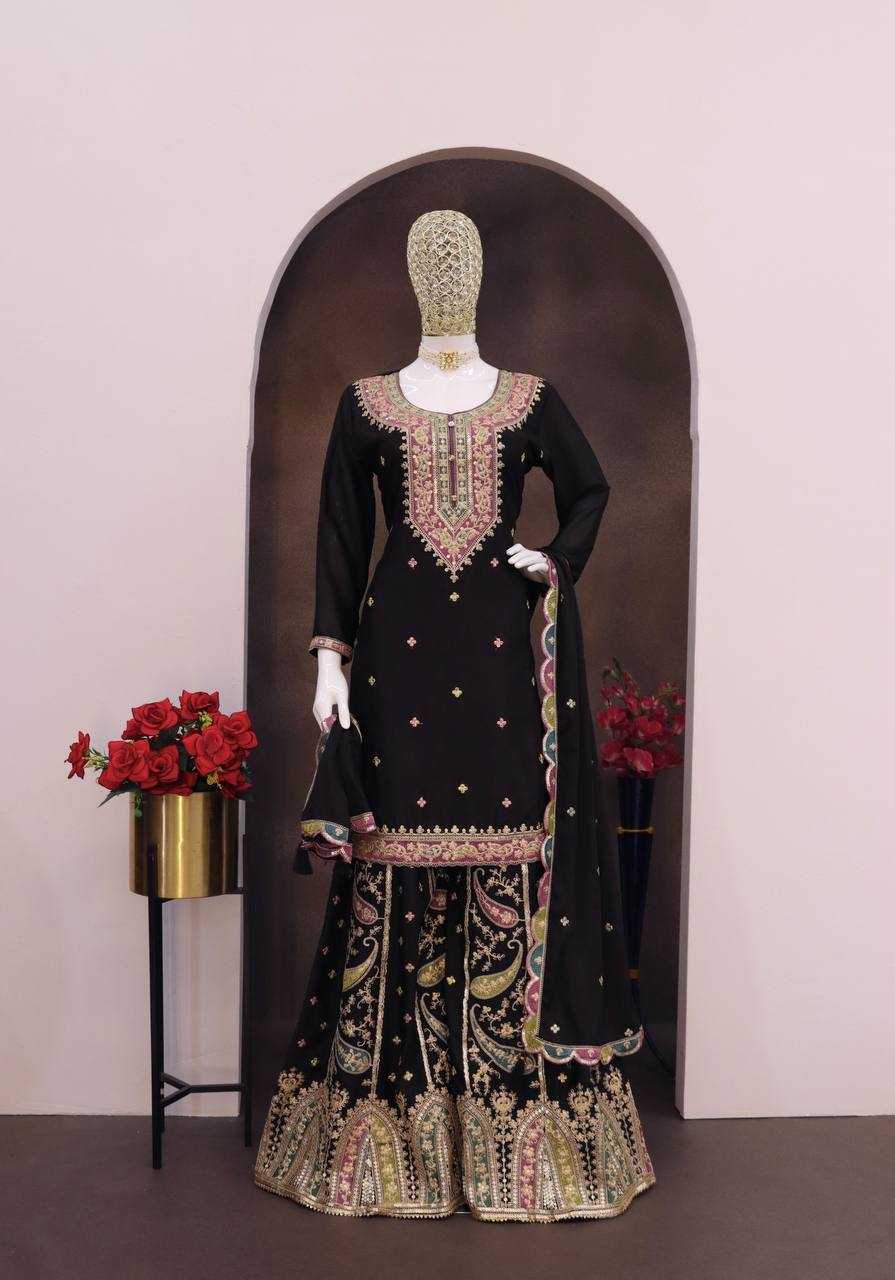 Ynf Georgette KESH504 1677 Suits & Dresses Wholesale Sharara Salwar Suits Embroidery Suits Georgette Suit Manufacturer