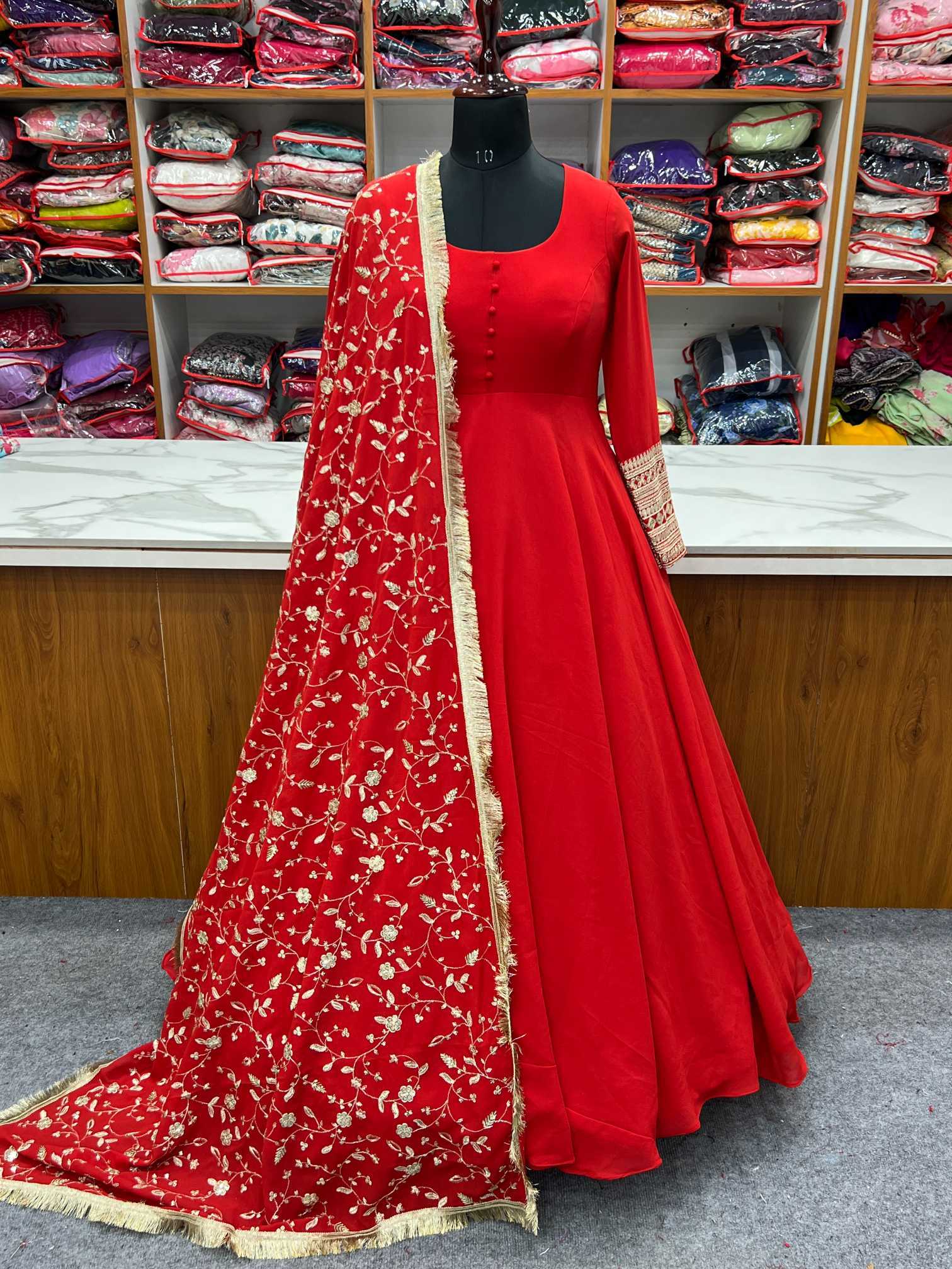 Ynf Georgette KESH504 241 Gowns Wholesale Fancy Gowns Sequin Gowns Manufacturer
