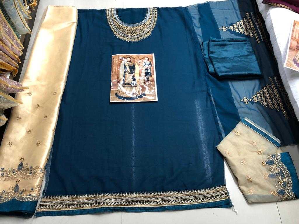 Ynf Georgette KESH504 3907 Suits & Dresses Wholesale Georgette Suit Semi Stitched Suits Semi-Stitched Suits Manufacturer