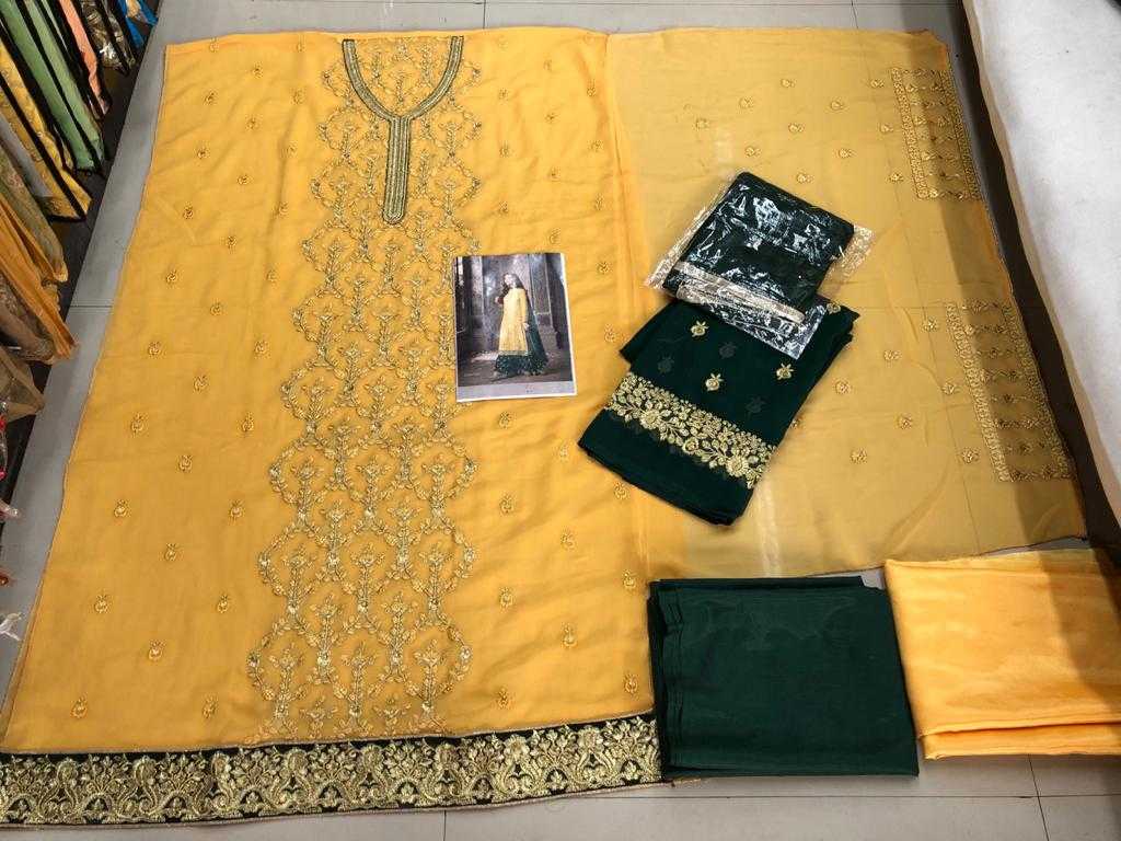 Ynf Georgette KESH504 47001 Suits & Dresses Wholesale Georgette Suit Semi Stitched Suits Semi-Stitched Suits Manufacturer