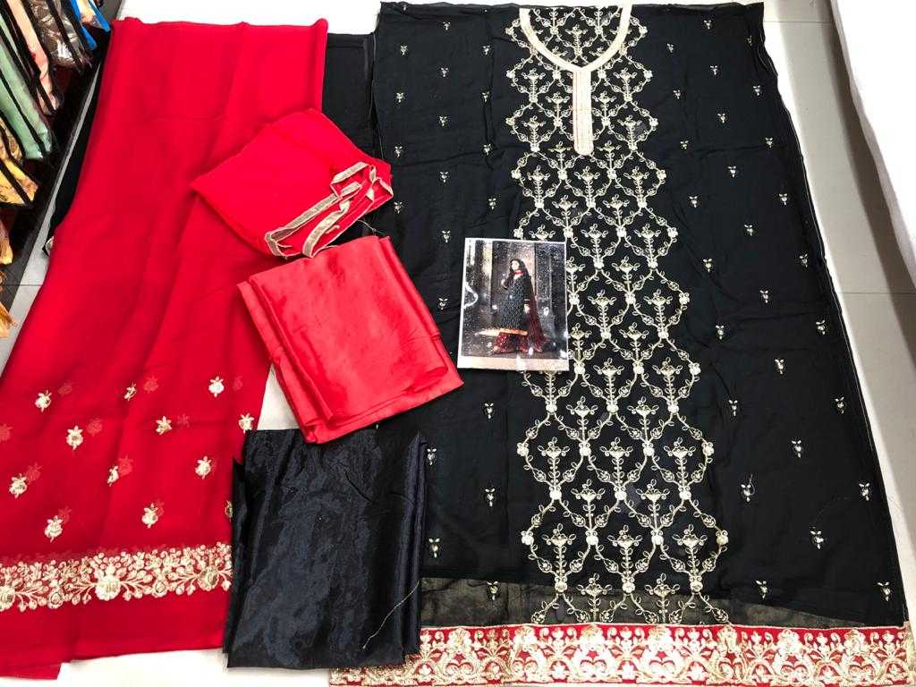 Ynf Georgette KESH504 47001 Suits & Dresses Wholesale Georgette Suit Semi Stitched Suits Semi-Stitched Suits Manufacturer