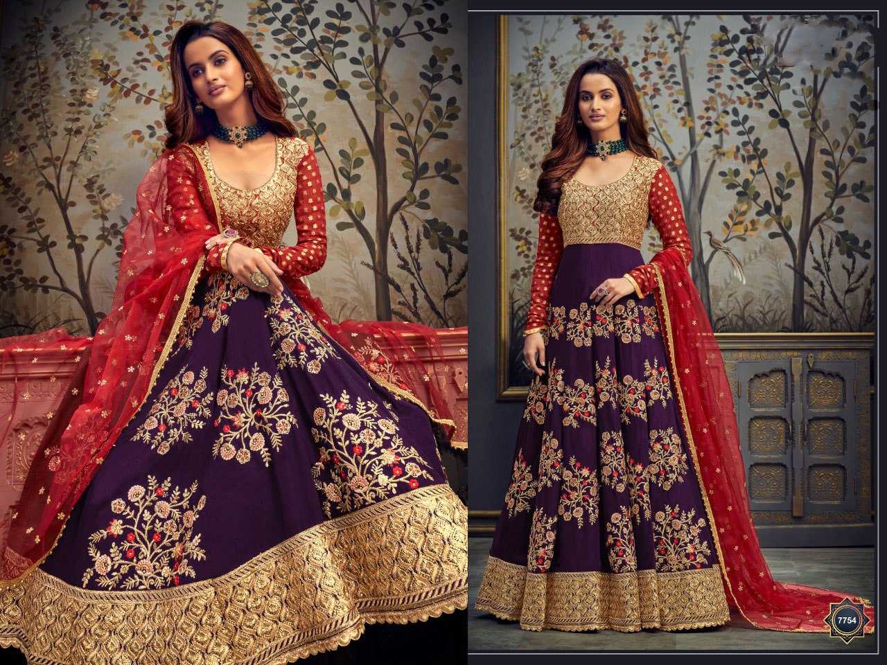 Ynf Georgette KESH504 7754 Gowns Wholesale Embroidery Gowns Long Gowns Georgette Gown Manufacturer