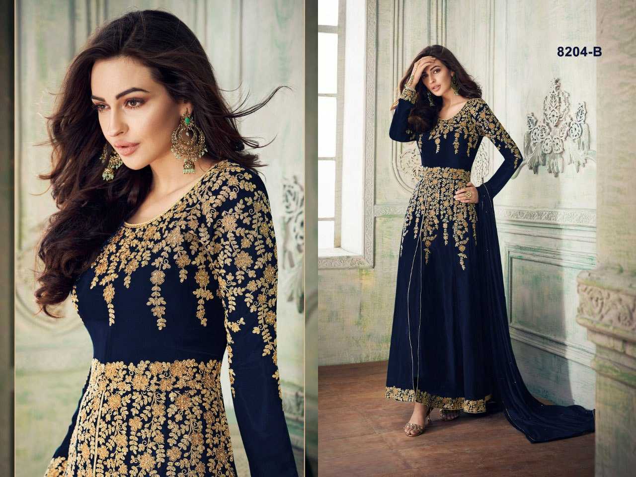 Ynf Georgette KESH504 8204 Gowns Wedding Collections Festive Collections Wholesale Semi Stitched Suits Gown Dresses Wedding Outfits Manufacturer