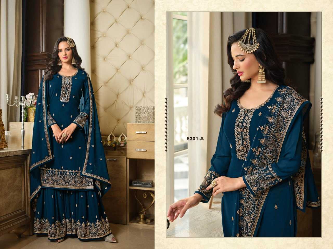 Ynf Georgette KESH504 8301 Suits & Dresses Wholesale Georgette Suit Semi Stitched Suits Semi-Stitched Suits Manufacturer
