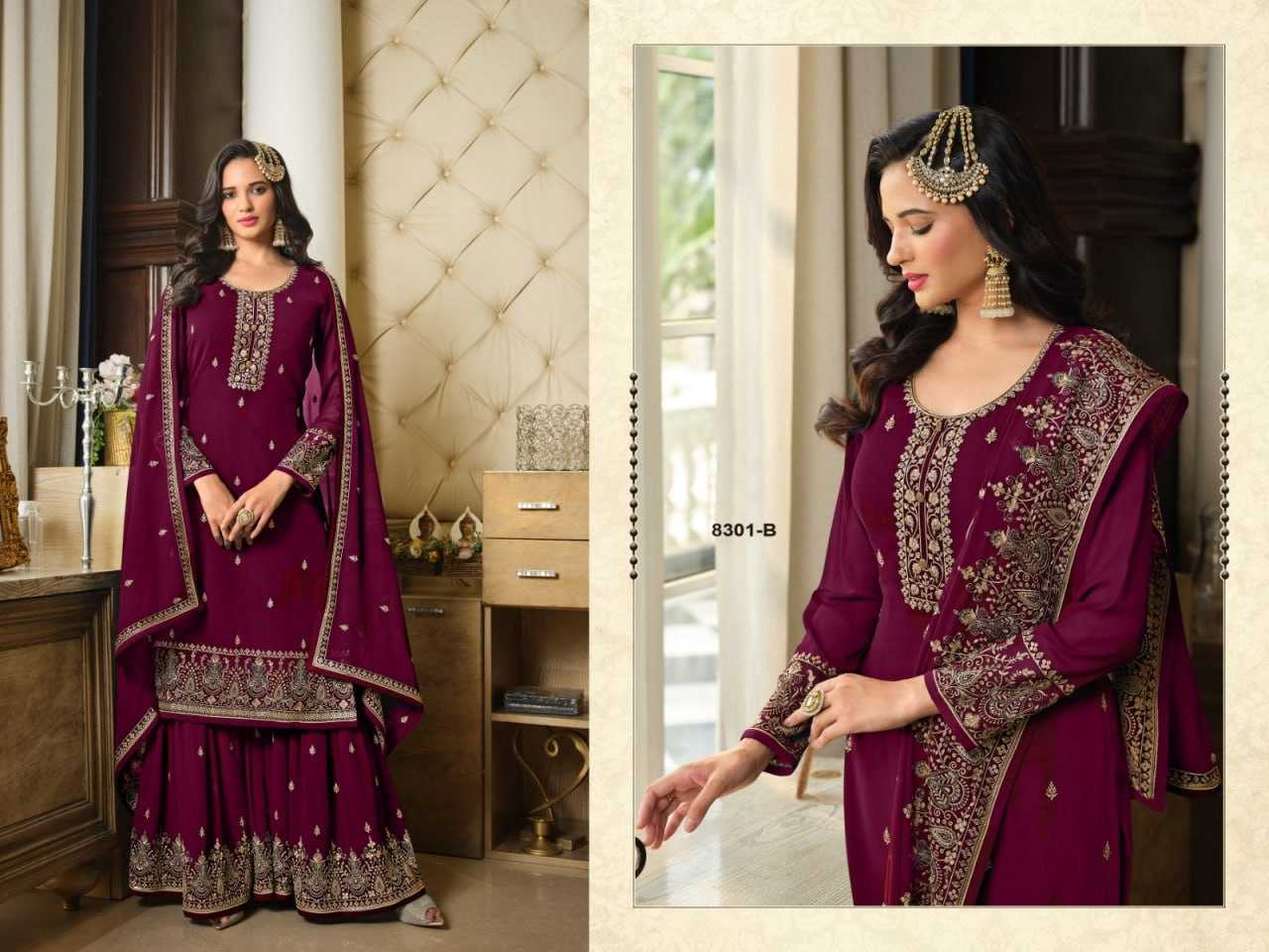 Ynf Georgette KESH504 8301 Suits & Dresses Wholesale Georgette Suit Semi Stitched Suits Semi-Stitched Suits Manufacturer