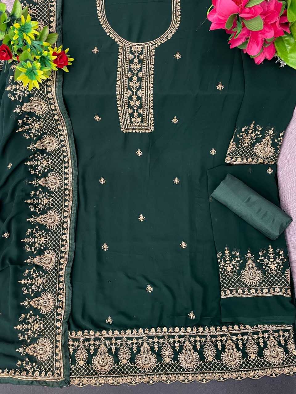 Ynf Georgette KESH504 8302 Suits & Dresses Wholesale Georgette Suit Semi Stitched Suits Semi-Stitched Suits Manufacturer