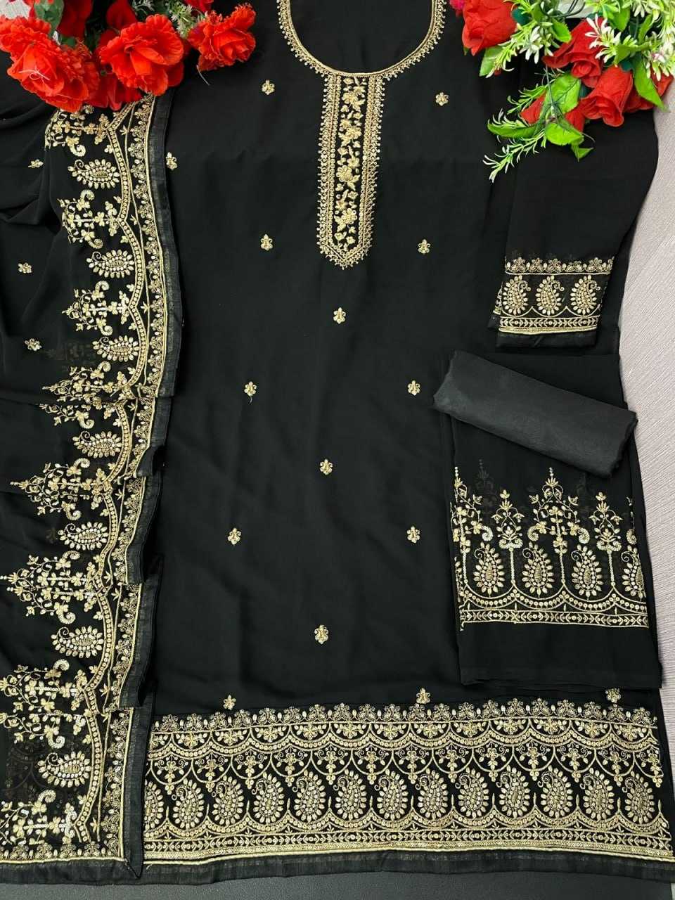 Ynf Georgette KESH504 8302 Suits & Dresses Wholesale Georgette Suit Semi Stitched Suits Semi-Stitched Suits Manufacturer