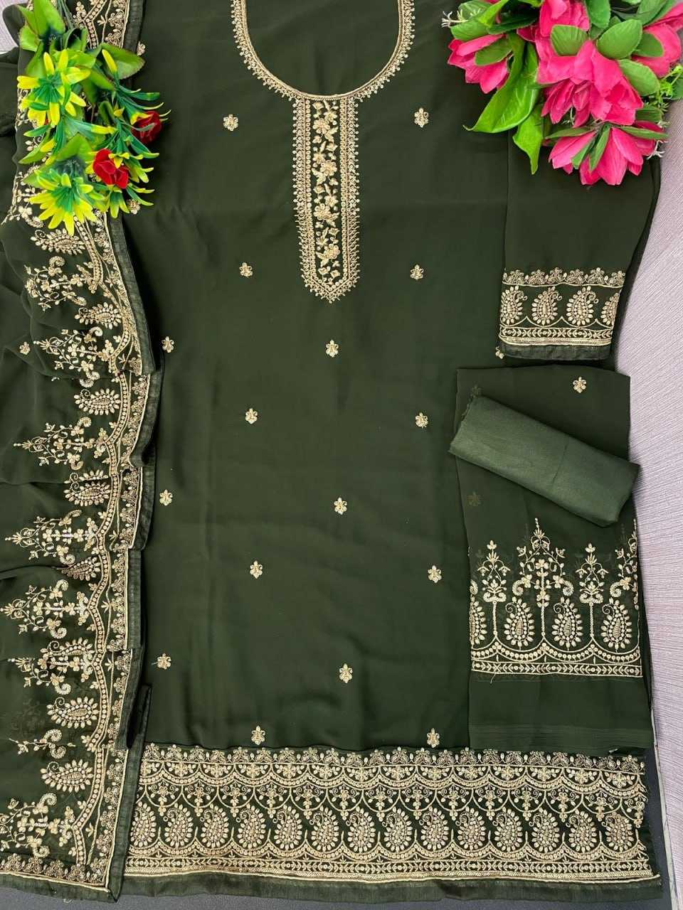 Ynf Georgette KESH504 8302 Suits & Dresses Wholesale Georgette Suit Semi Stitched Suits Semi-Stitched Suits Manufacturer