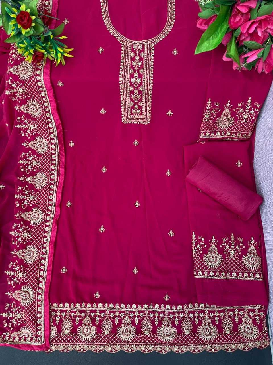Ynf Georgette KESH504 8302 Suits & Dresses Wholesale Georgette Suit Semi Stitched Suits Semi-Stitched Suits Manufacturer