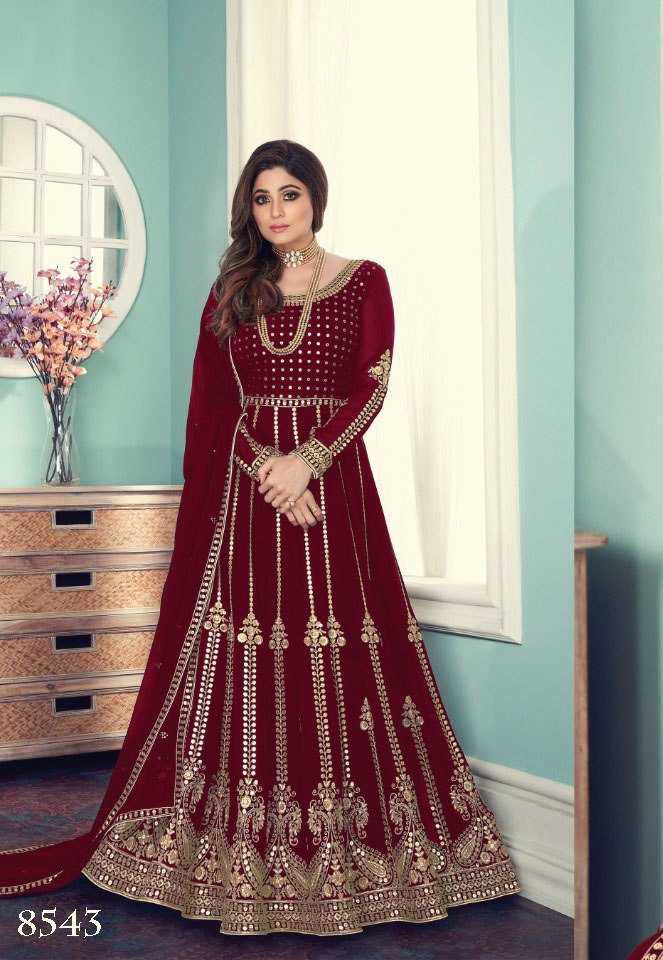 Ynf Georgette KESH504 8543 Gowns Wedding Collections Bollywood Collections Wholesale Embroidery Gowns Georgette Gown Shamita Shetty Manufacturer
