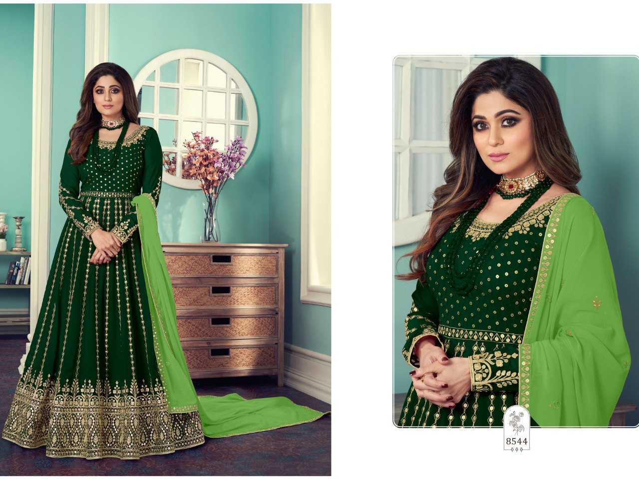Ynf Georgette KESH504 8544 Gowns Wedding Collections Bollywood Collections Wholesale Embroidery Gowns Georgette Gown Shamita Shetty Manufacturer