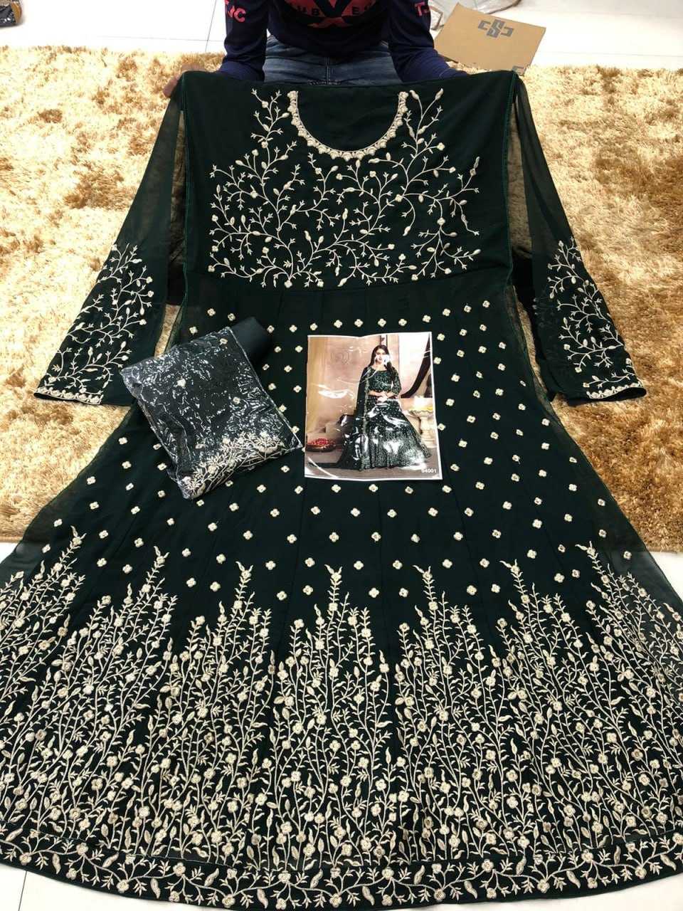 Ynf Georgette KESH504 94001 Gowns Wholesale Embroidery Gowns Long Gowns Georgette Gown Manufacturer
