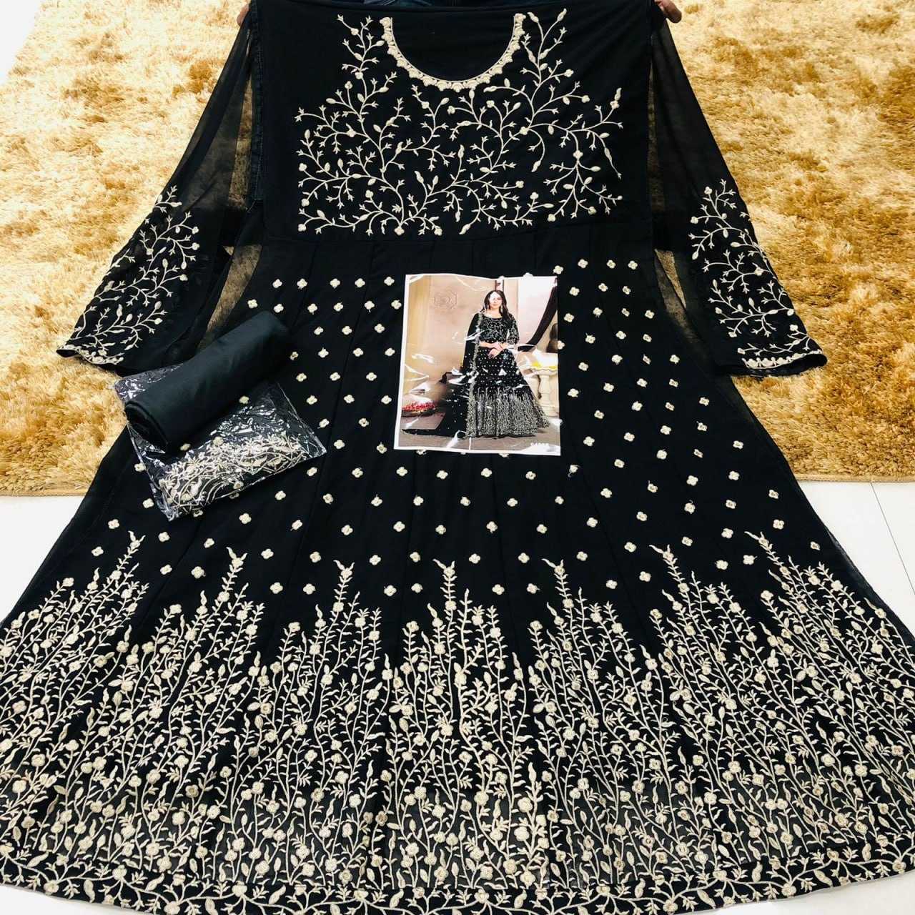Ynf Georgette KESH504 94001 Gowns Wholesale Embroidery Gowns Long Gowns Georgette Gown Manufacturer