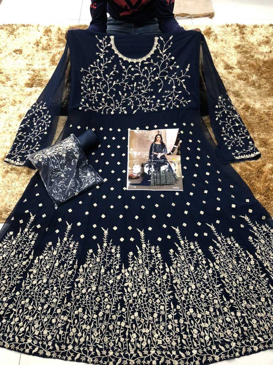 Ynf Georgette KESH504 94001 Gowns Wholesale Embroidery Gowns Long Gowns Georgette Gown Manufacturer