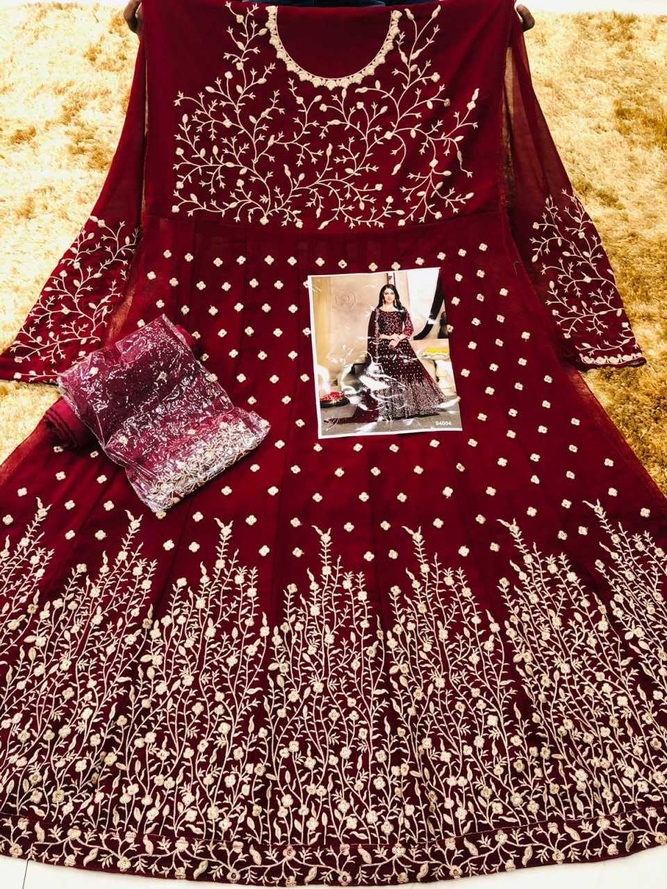 Ynf Georgette KESH504 94001 Gowns Wholesale Embroidery Gowns Long Gowns Georgette Gown Manufacturer