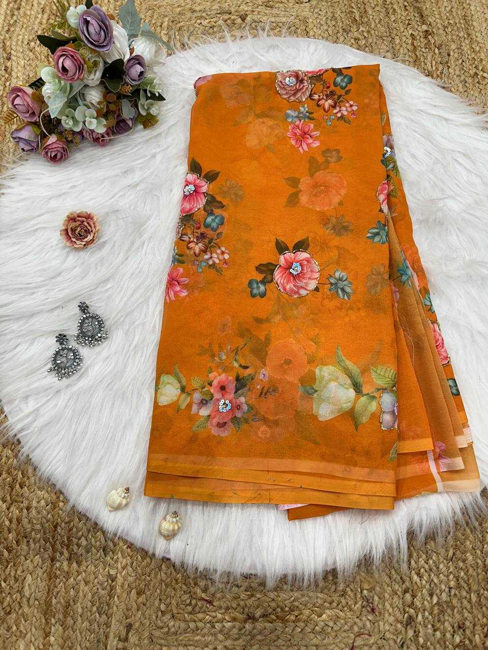 Ynf Georgette KESH509 105 Sarees Wholesale Designer Sarees Fancy Sarees Ladies Sarees Manufacturer