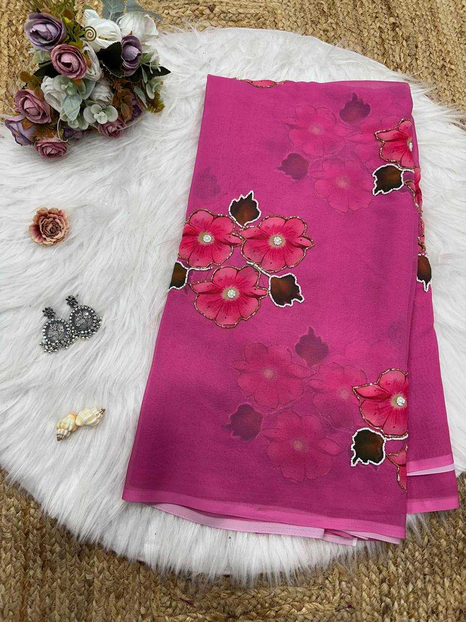 Ynf Georgette KESH509 105 Sarees Wholesale Designer Sarees Fancy Sarees Ladies Sarees Manufacturer