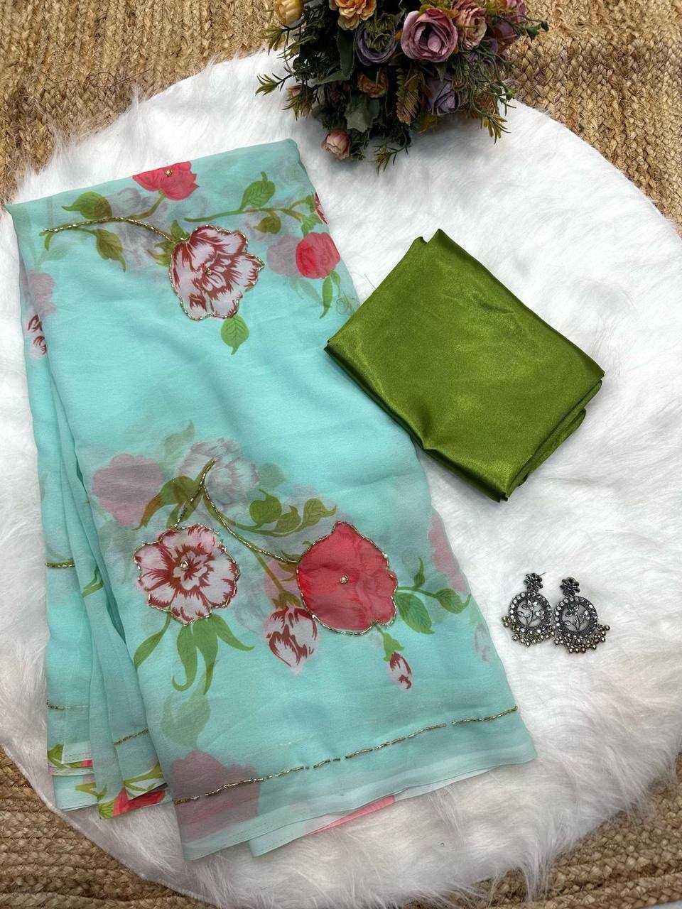 Ynf Georgette KESH509 114 Sarees Wholesale Designer Sarees Fancy Sarees Ladies Sarees Manufacturer