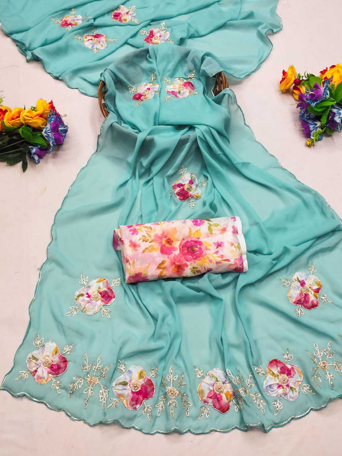 Ynf Georgette KESH514 135 Sarees Wholesale Designer Sarees Party Wear Sarees Fancy Sarees Manufacturer