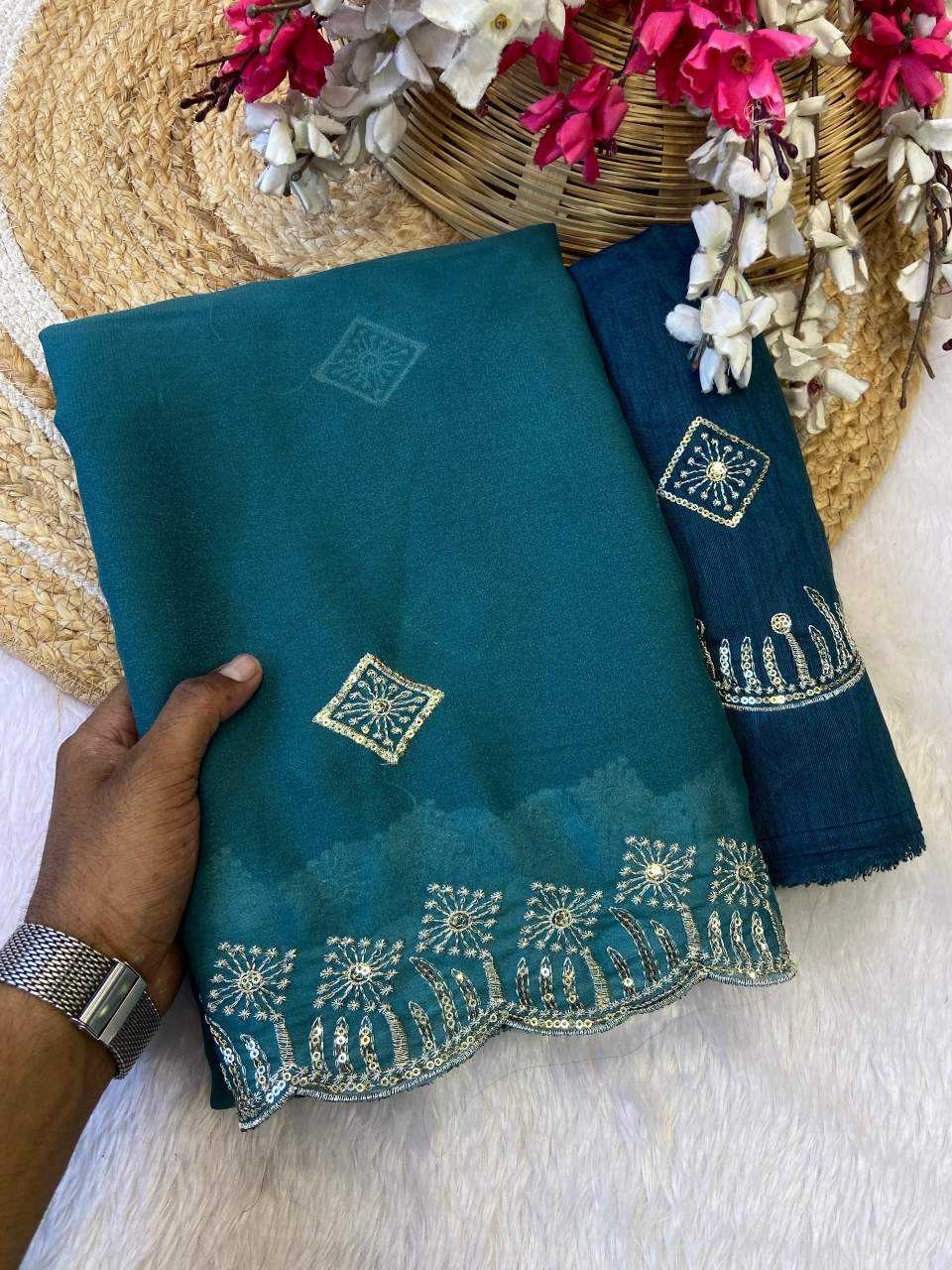 Ynf Georgette KESH514 141 Sarees Wholesale Sequins Work Saree Manufacturer