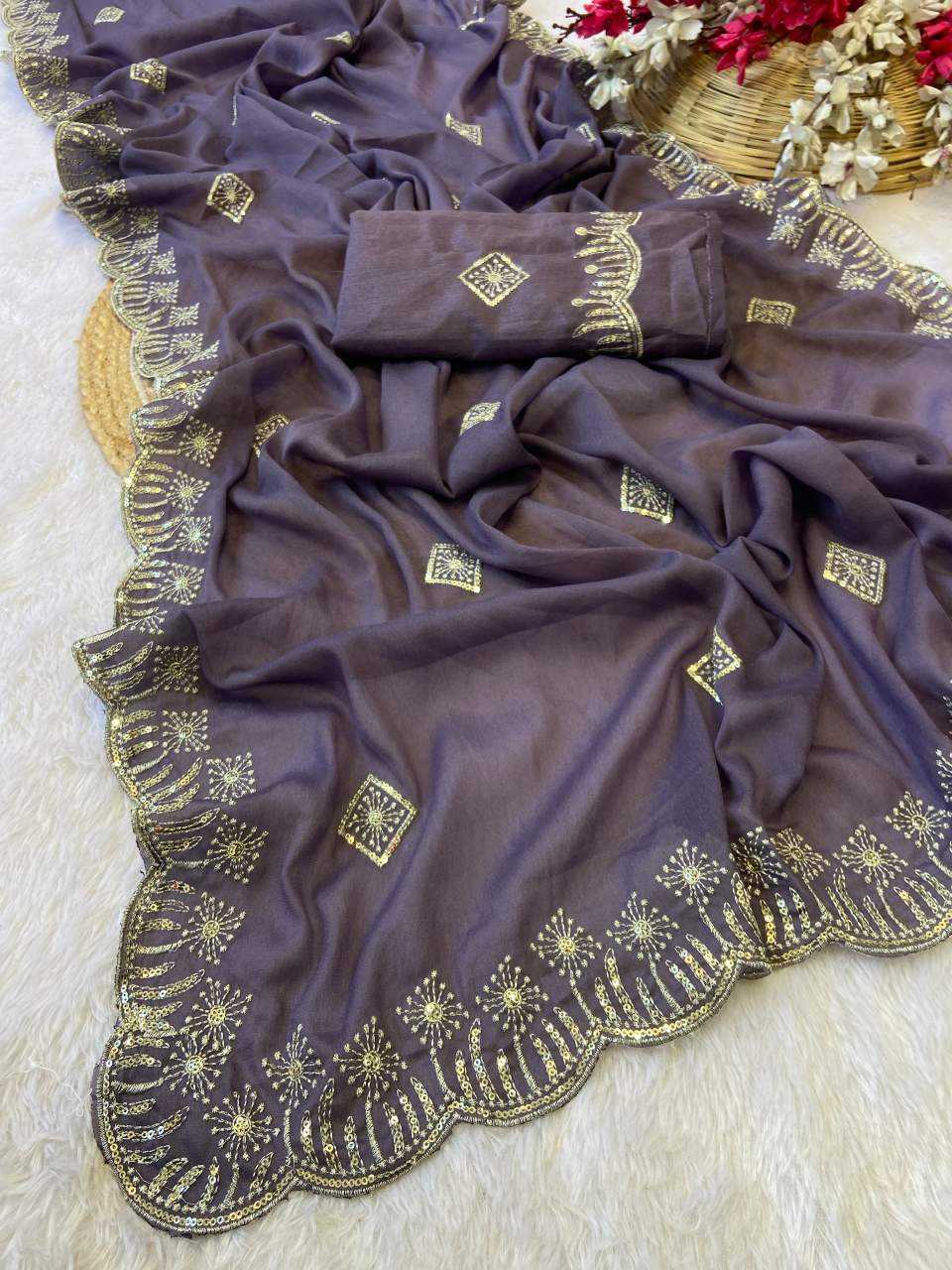Ynf Georgette KESH514 141 Sarees Wholesale Sequins Work Saree Manufacturer