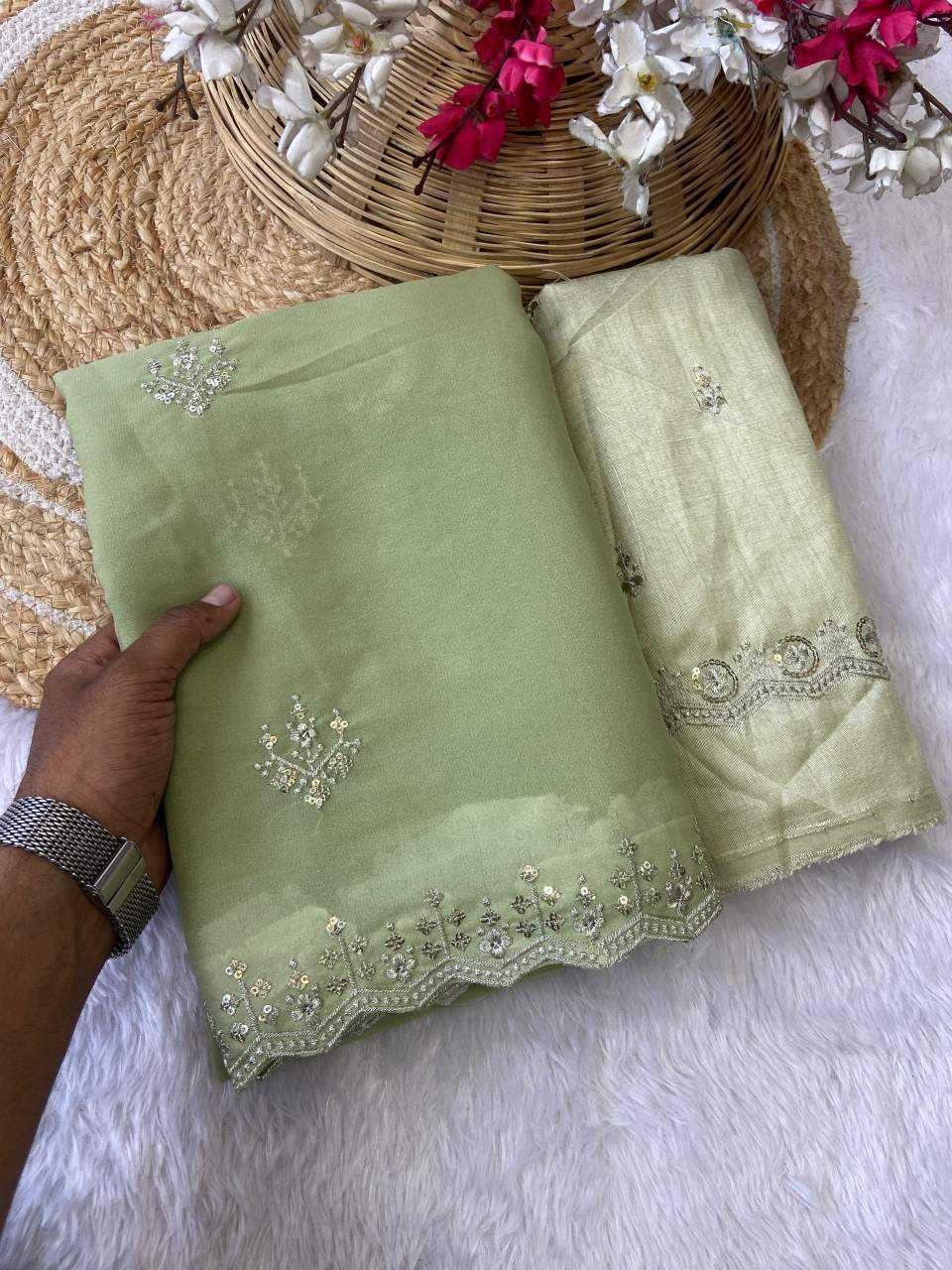 Ynf Georgette KESH514 143 Sarees Wholesale Designer Sarees Sequins Work Saree Manufacturer