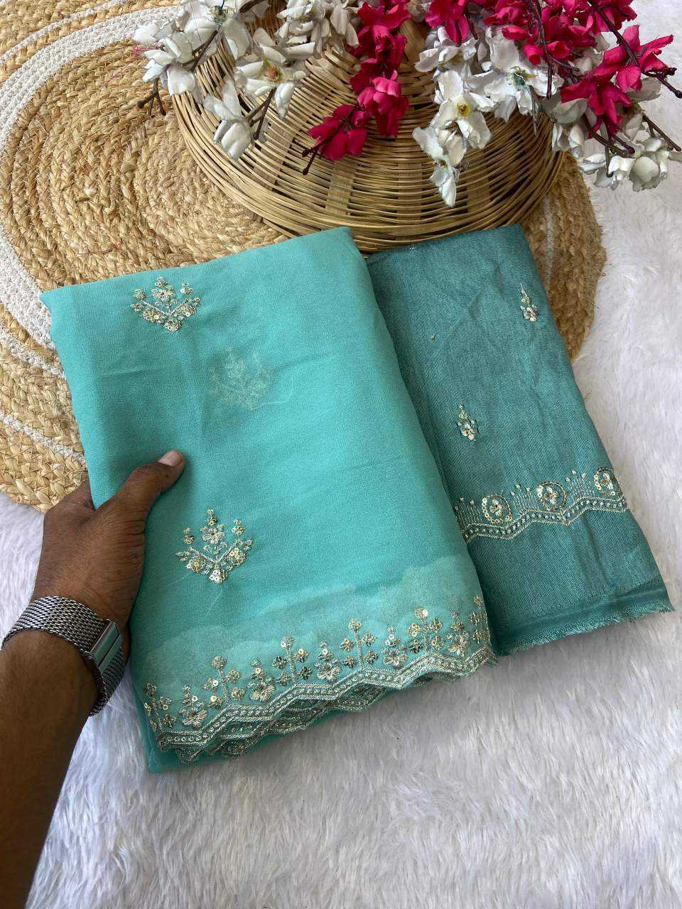 Ynf Georgette KESH514 143 Sarees Wholesale Designer Sarees Sequins Work Saree Manufacturer
