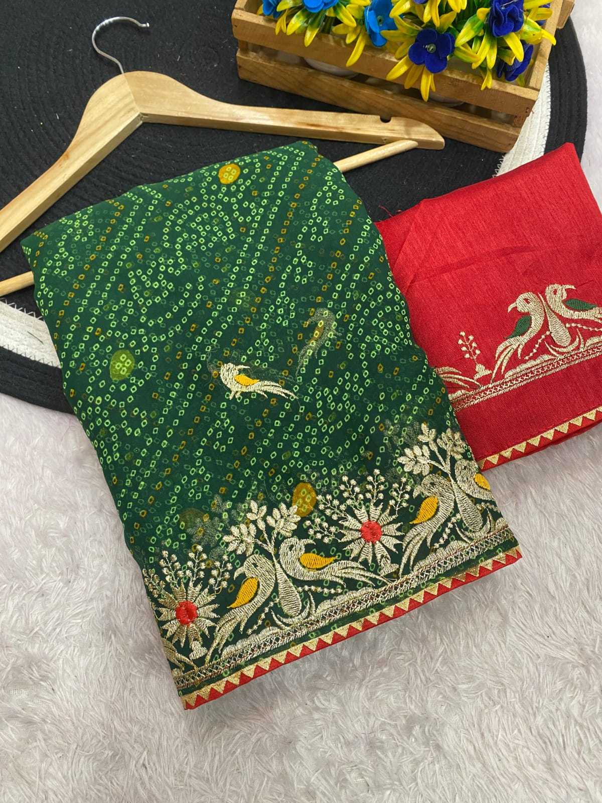 Ynf Georgette KESH514 150 Sarees Wholesale Printed Sarees Zari Border Sarees Manufacturer