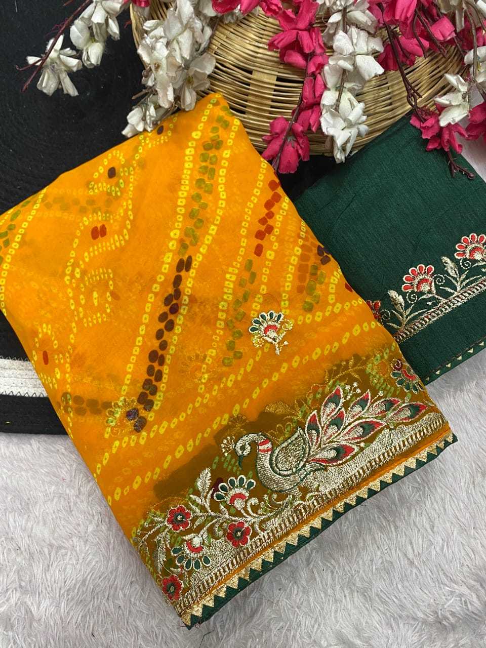 Ynf Georgette KESH514 151 Sarees Wholesale Designer Sarees Embroidered Sarees Manufacturer