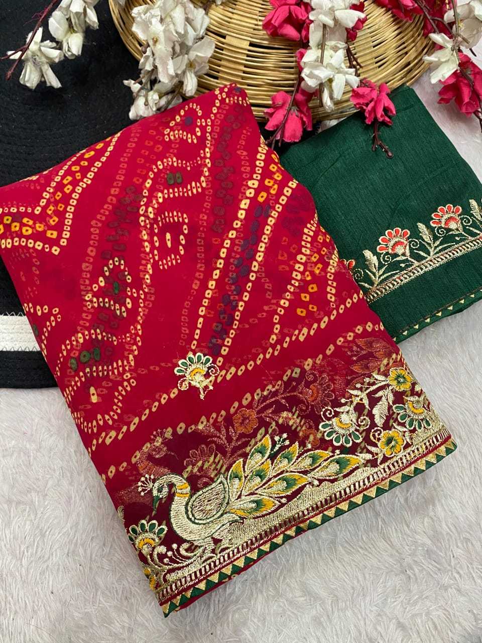 Ynf Georgette KESH514 151 Sarees Wholesale Designer Sarees Embroidered Sarees Manufacturer