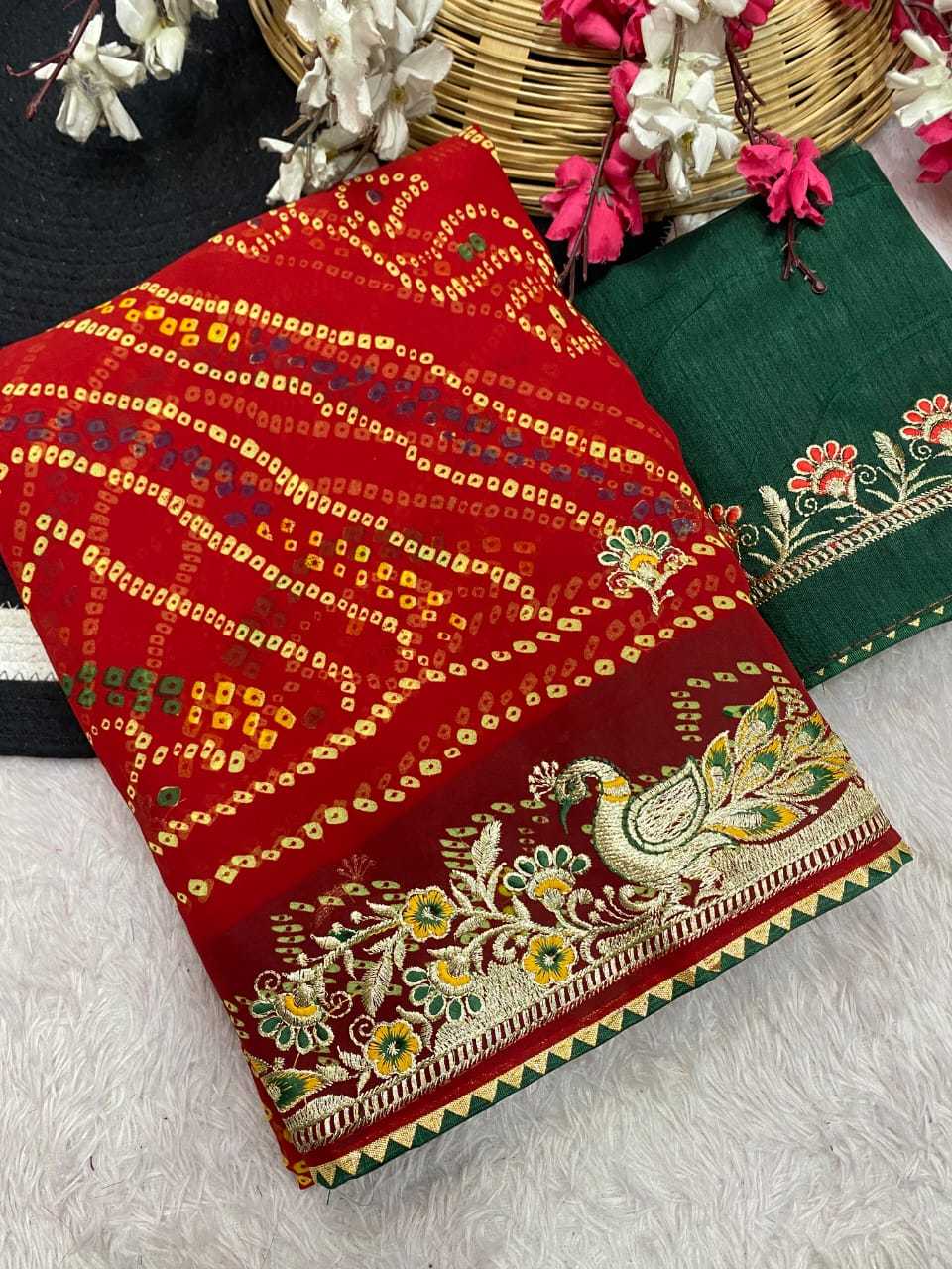 Ynf Georgette KESH514 151 Sarees Wholesale Designer Sarees Embroidered Sarees Manufacturer